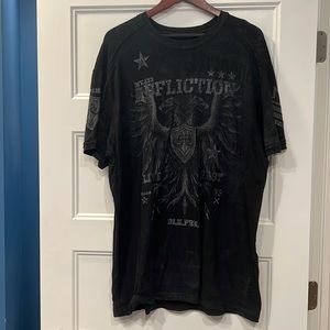 A black affliction tee shirt mens